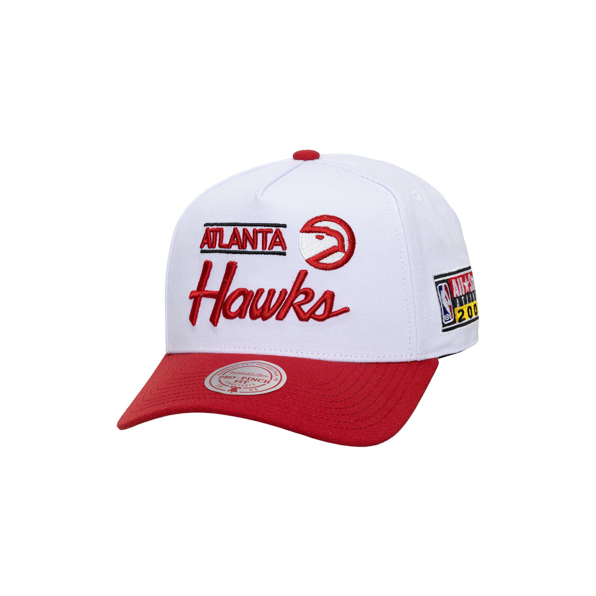 Mitchell & Ness Atlanta Hawks Bill Smack Snapback Hat - White/Red - WHITE/RED
